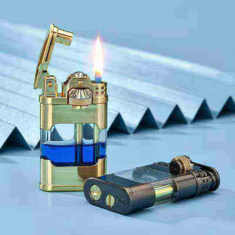 Gear Linkage Kerosene Lighter | Transparent Fuel Tank Vintage Windproof Oil Lighter