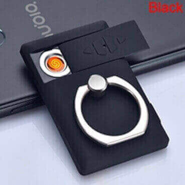 USB Rechargeable Phone Holder Lighter | Square Electric Arc Lighter with 360° Rotating Phone Stand Design