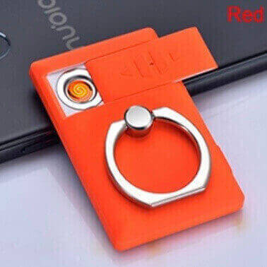 USB Rechargeable Phone Holder Lighter | Square Electric Arc Lighter with 360° Rotating Phone Stand Design