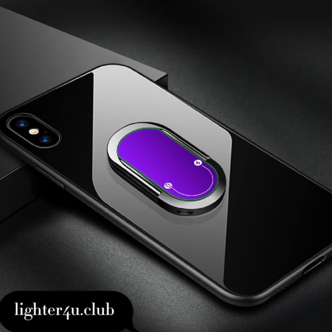 Oval Phone Stand Lighter | Multifunctional Mobile Holder with USB Rechargeable Electric Lighter Design