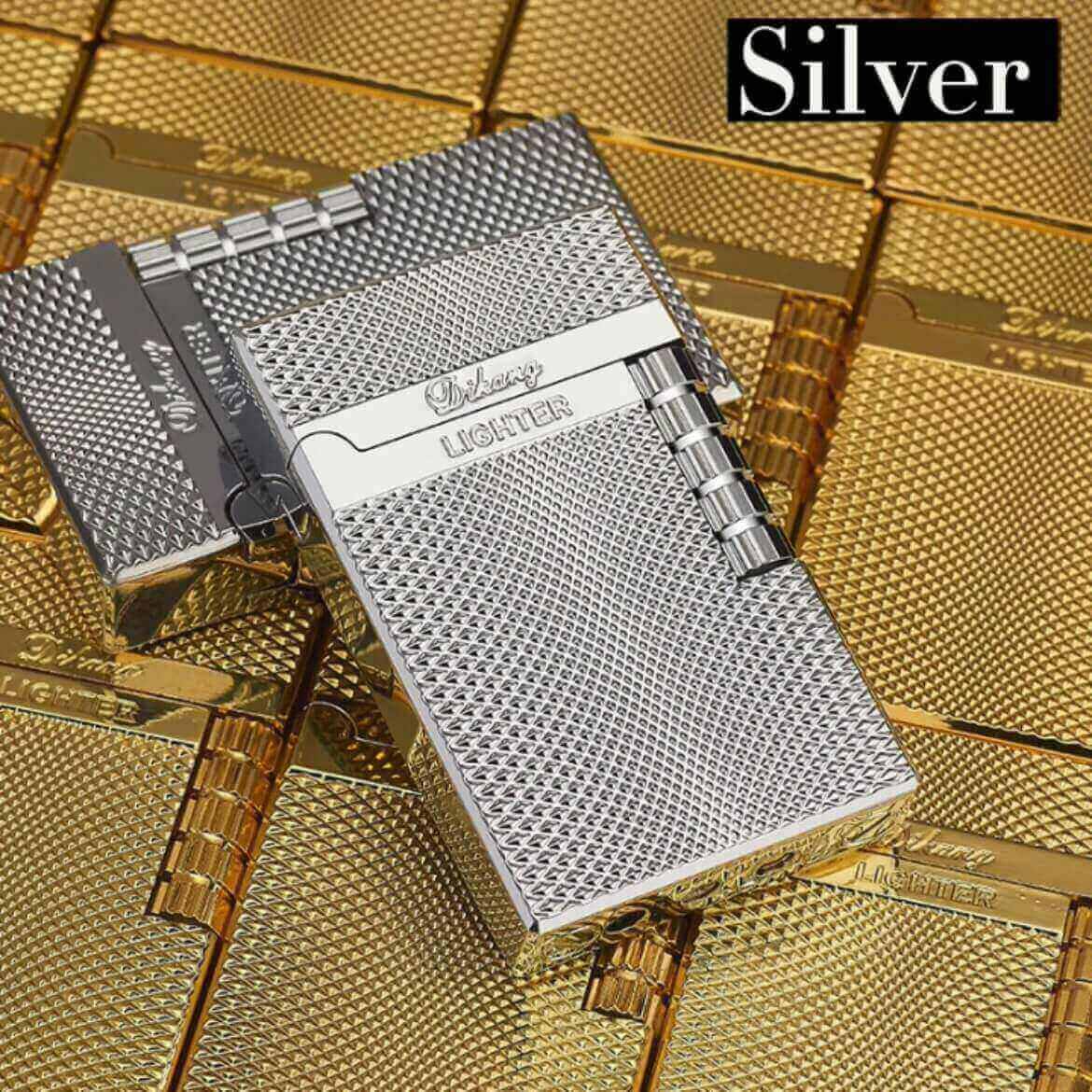 L4ULS Steel Tone Slant Fire Pipe Lighter | Vintage Windproof Kerosene EDC Lighter