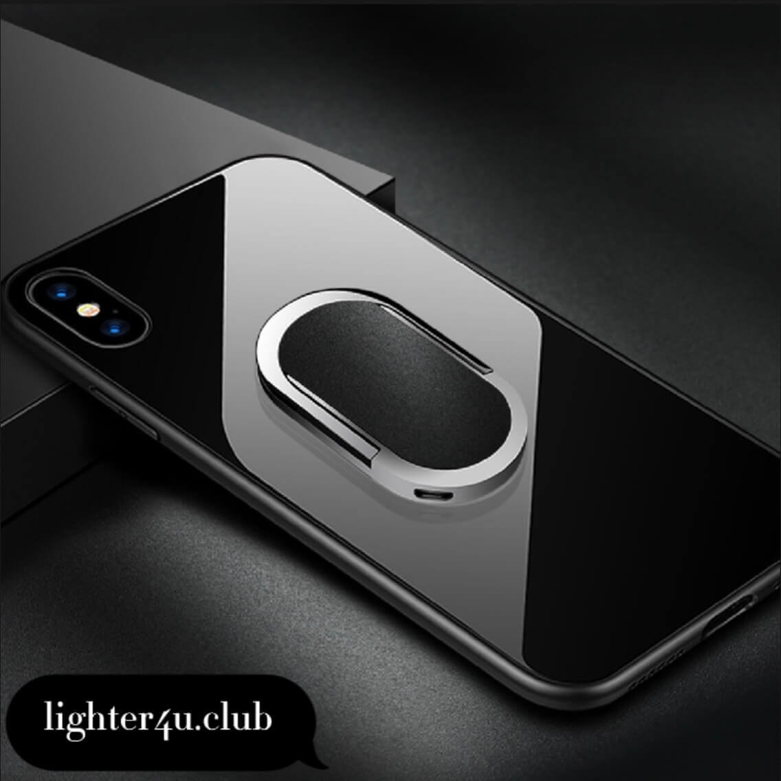 Oval Phone Stand Lighter | Multifunctional Mobile Holder with USB Rechargeable Electric Lighter Design