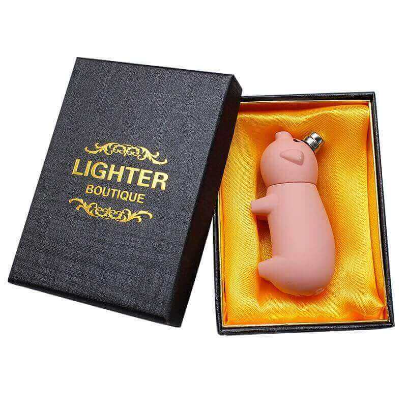Cute Piggy Lighter | Creative Cartoon Animal Double Flame Torch Lighter with Refillable Gas Design