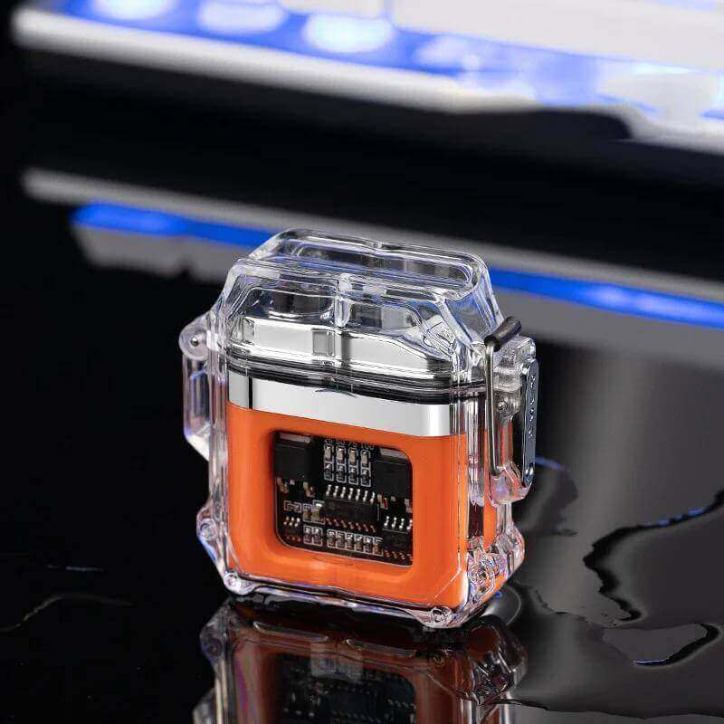 Waterproof Transparent Double Arc Lighter | Rechargeable Windproof Electric Plasma Lighter with LED Display