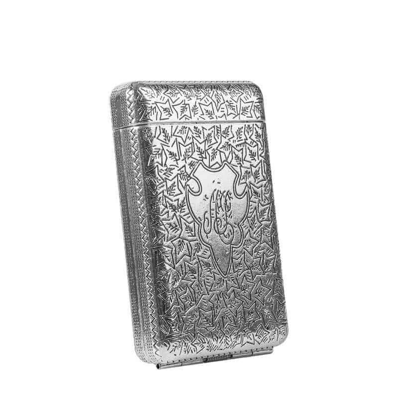 Three Open Alloy Cigarette Case ，Peaky Blinders Creative 3-sided Carved,Ultra-thin Case Classical European