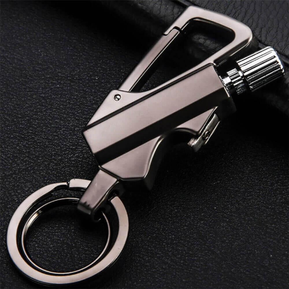 Mini Keychain Lighter | Match Style Refillable Metal Lighter with Bottle Opener & EDC Carry Ring