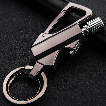 Mini Keychain Lighter | Match Style Refillable Metal Lighter with Bottle Opener & EDC Carry Ring