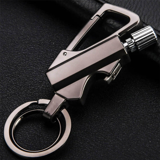 Mini Keychain Lighter | Match Style Refillable Metal Lighter with Bottle Opener & EDC Carry Ring