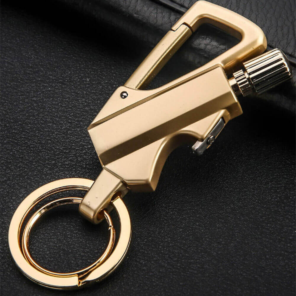 Mini Keychain Lighter | Match Style Refillable Metal Lighter with Bottle Opener & EDC Carry Ring
