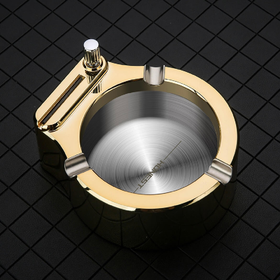 Vintage Ashtray Lighter | Refillable Kerosene Match Lighter with Metal Desktop Ashtray for Smoking Accessories